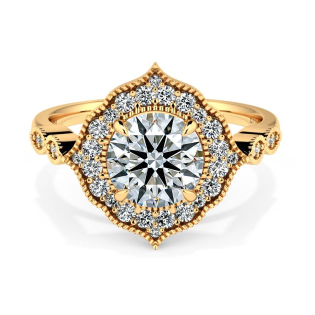 Norme De Danhov Ladies Engagement Ring Set in 14k Yellow Gold