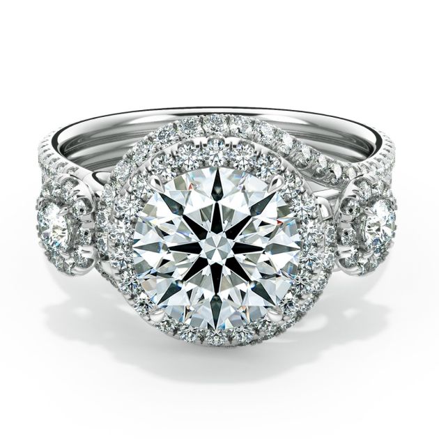 Danhov Abbraccio Unique Three Stone Engagement Ring  in 18k White Gold