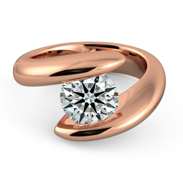 Danhov Unique Voltaggio Engagement Ring in 14k Rose Gold