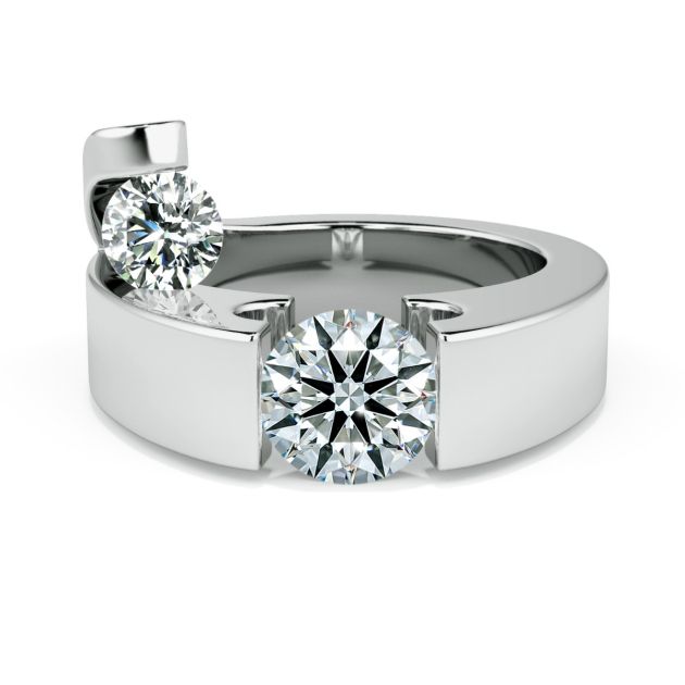 Danhov Unique Voltaggio Engagement Ring in 14k White Gold