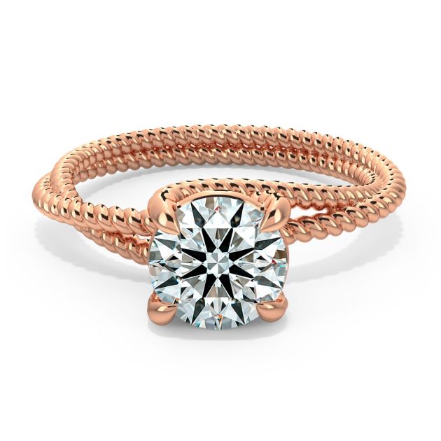 Danhov Eleganza Delicate Engagement Ring in 14k Rose Gold