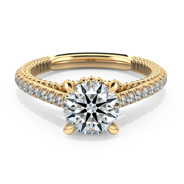 Danhov Perlina Unique Diamond Engagement Ring in 14k Yellow Gold