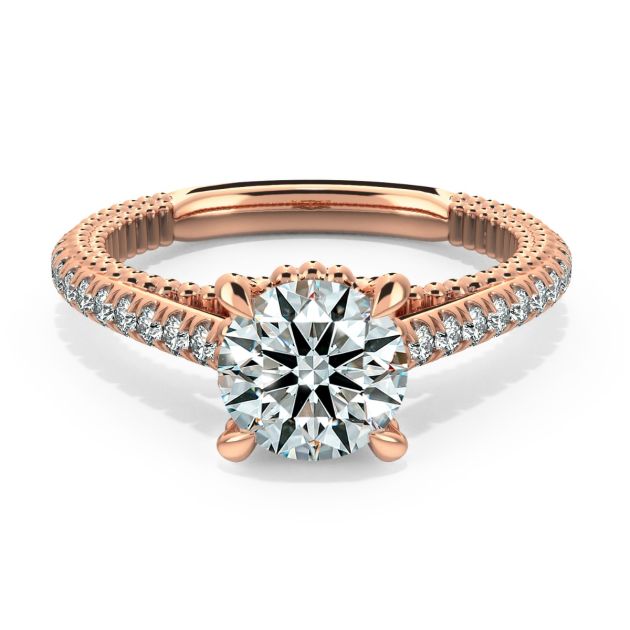 Danhov Perlina Unique Diamond Engagement Ring in 18k Rose Gold