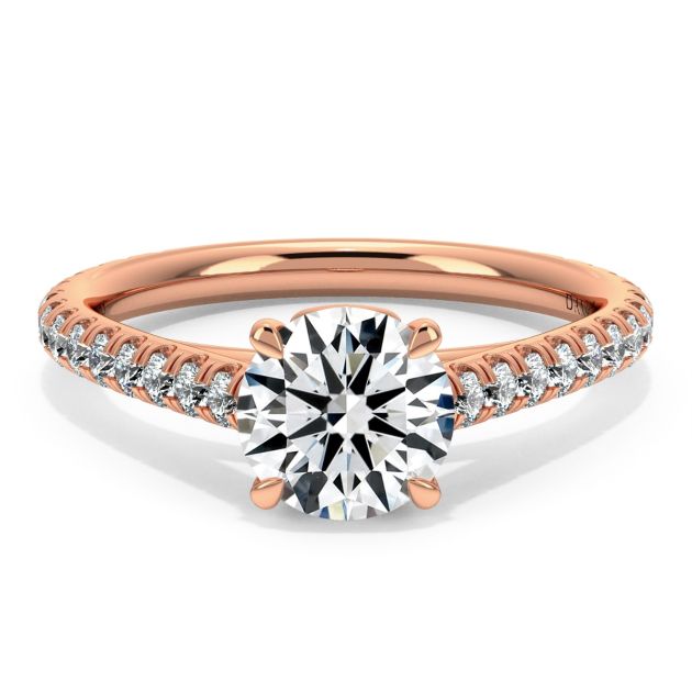 Danhov Classico Diamond Engagement Ring in 18k Rose Gold