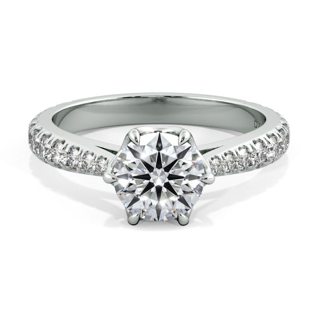 Danhov Classico Diamond Engagement Ring in 14k White Gold