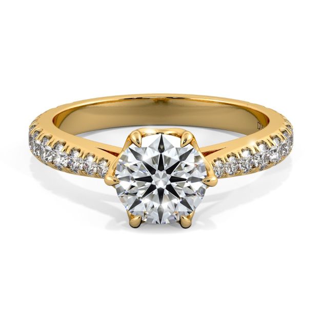 Danhov Classico Diamond Engagement Ring in 14k Yellow Gold