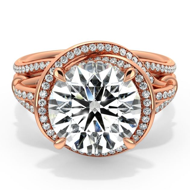 Danhov Couture Engagement Ring in 14k Rose Gold	