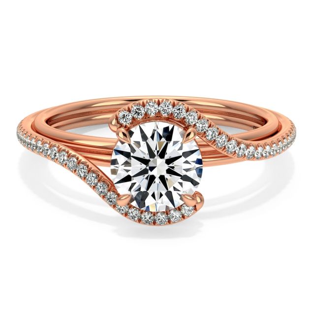 Danhov Abbraccio Handmade Diamond Engagement Ring in 18k Rose Gold