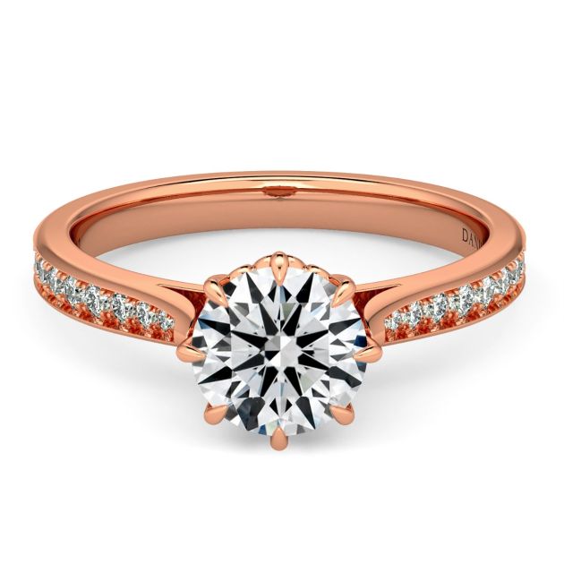 Danhov Classico Handmade Diamond Engagement Ring in 14k Rose Gold