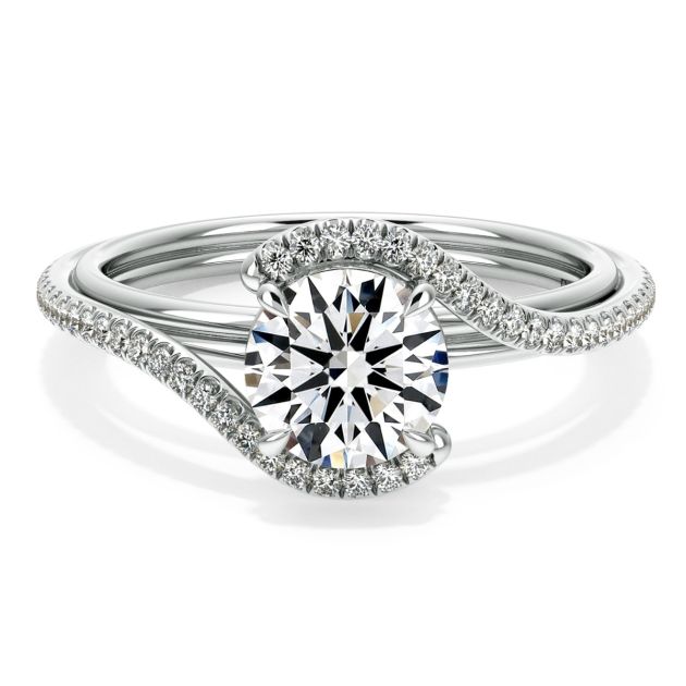 Danhov Abbraccio Handmade Diamond Engagement Ring in 14k White Gold