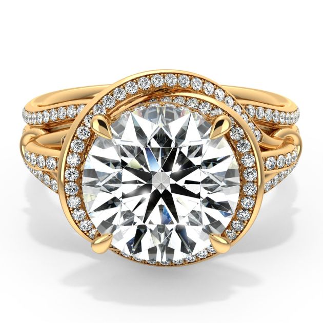 Danhov Couture Engagement Ring in 14k Yellow Gold