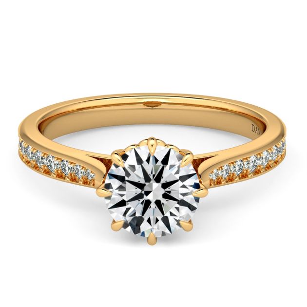 Danhov Classico Handmade Diamond Engagement Ring in 14k Yellow Gold