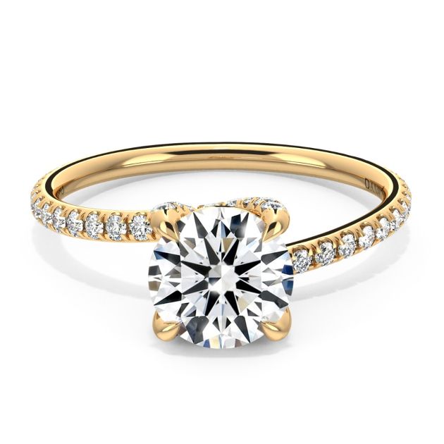 Danhov Eleganza Swirl Diamond Ring in 18k Yellow Gold