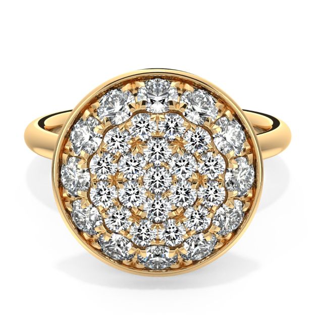 Danhov Diamante Cluster Round Fine Ring in 14k Yellow Gold