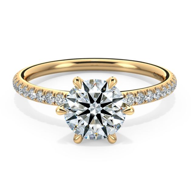 Norme de Danhov Diamond Engagement Ring for Women in 14k Yellow Gold