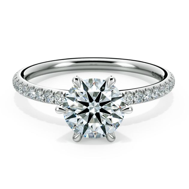 Norme de Danhov Diamond Engagement Ring for Women in 14k White Gold