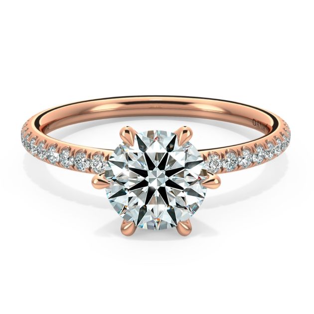 Norme de Danhov Diamond Engagement Ring for Women in 14k Rose Gold