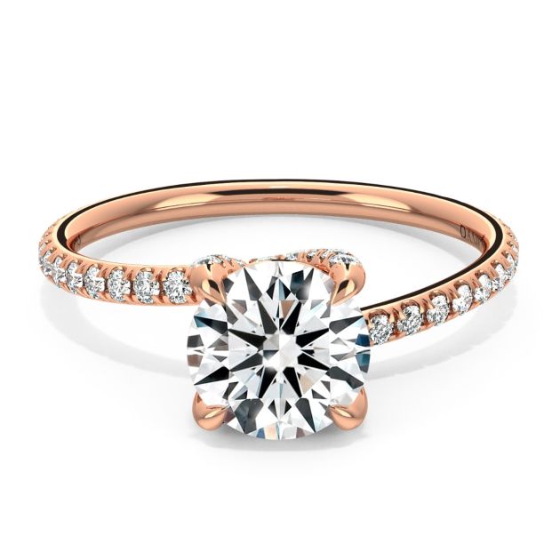 Danhov Eleganza Swirl Diamond Ring in 14k Rose Gold