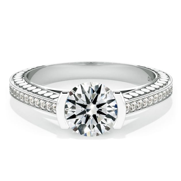 Danhov Tubetto Unique Engagement Ring in 18k White Gold