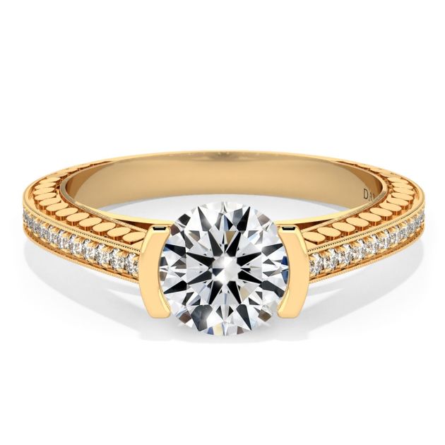 Danhov Tubetto Unique Engagement Ring in 18k Yellow Gold