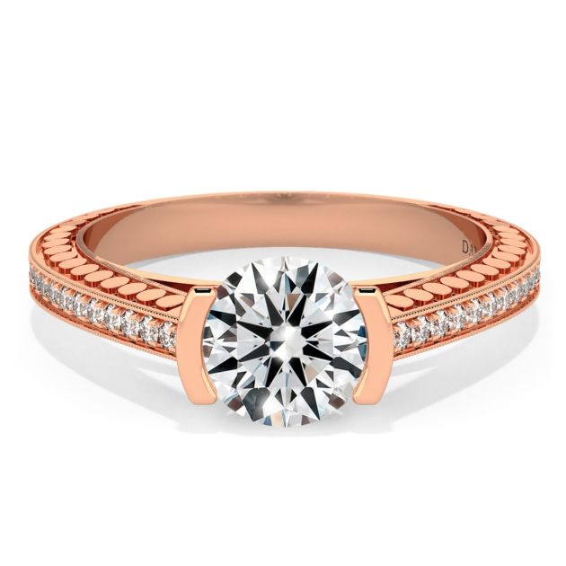 Danhov Tubetto Unique Engagement Ring in 14k Rose Gold