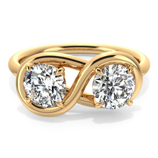 Danhov Abbraccio Infinity Single Shank Engagement Ring in 18k Yellow Gold