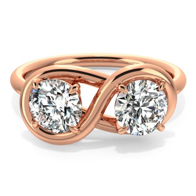 Danhov Abbraccio Infinity Single Shank Engagement Ring in 14k Rose Gold
