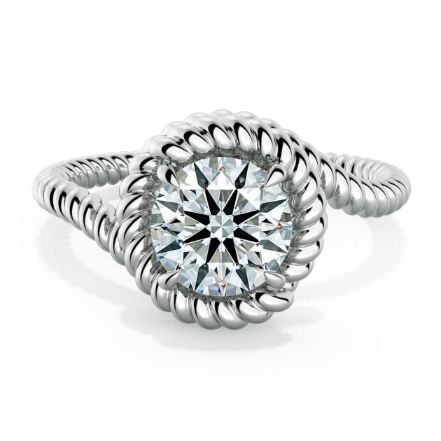 Danhov Abbraccio Braided Swirl Engagement Ring in 14k White Gold