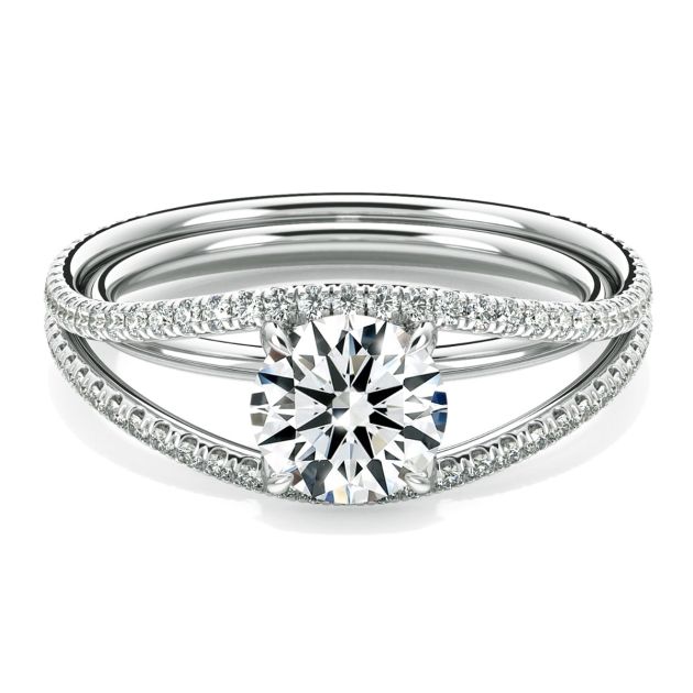 Danhov Per Lei Eagle Claw Prong Diamond Engagement Ring in 14k White Gold