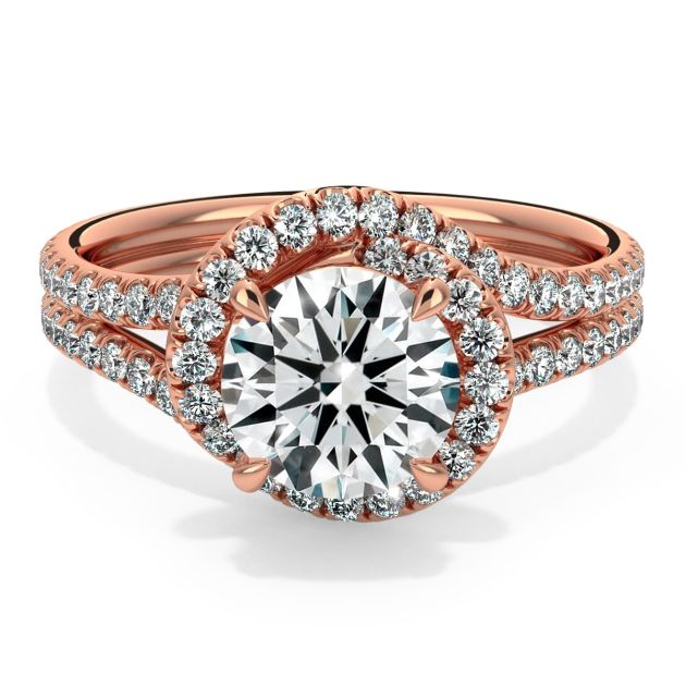 Danhov Abbraccio Engagement Ring in 18k Rose Gold