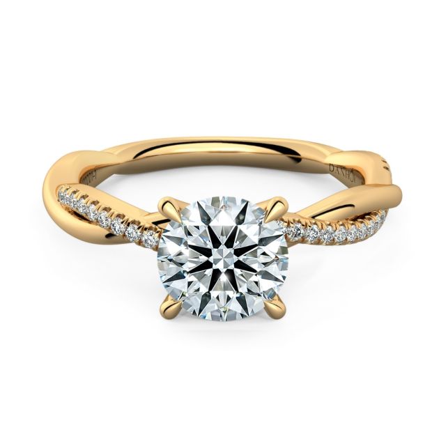 Norme De Danhov Petite Twisted Engagement Ring in 14k Yellow Gold