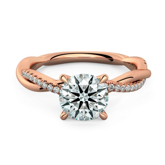 Norme De Danhov Petite Twisted Engagement Ring in 18k Rose Gold