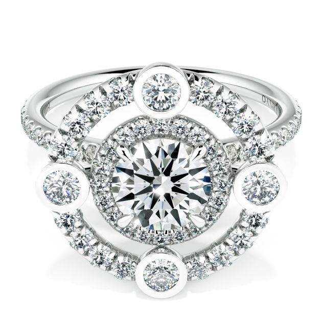 Norme De Danhov Ladies Engagement Ring in 18k White Gold