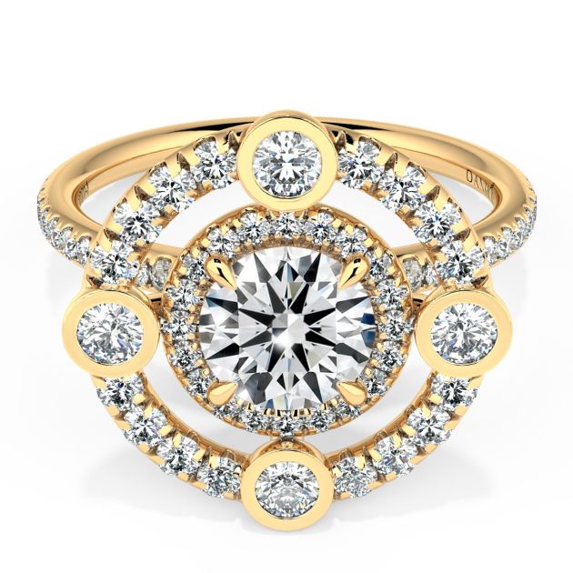 Norme De Danhov Ladies Engagement Ring in 14k Yellow Gold