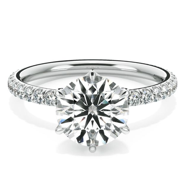 Norme de Danhov Diamond Engagement Ring for Women in 18k White Gold