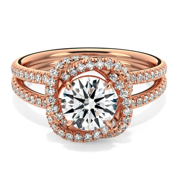 Danhov Solo Filo Elegant Diamond Engagement Ring in 14k Rose Gold