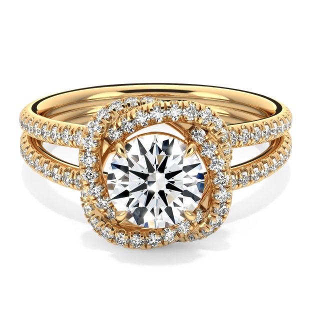 Danhov Solo Filo Elegant Diamond Engagement Ring in 14k Yellow Gold