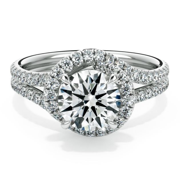 Danhov Abbraccio Engagement Ring in 14k White Gold