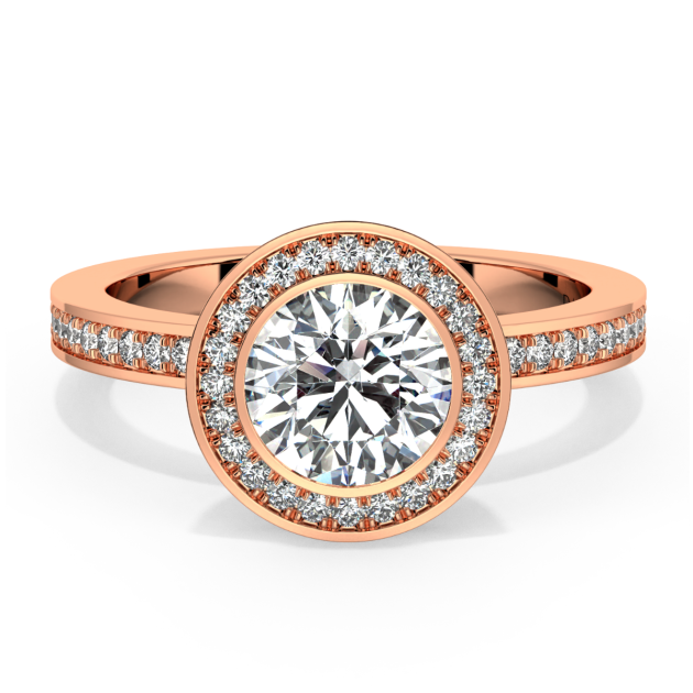 Danhov Per Lei Engagement Ring Set in 18k Rose Gold