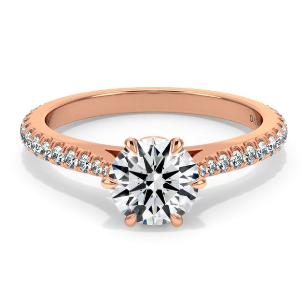 Danhov Classico Simple Engagement Ring in 14k Rose Gold