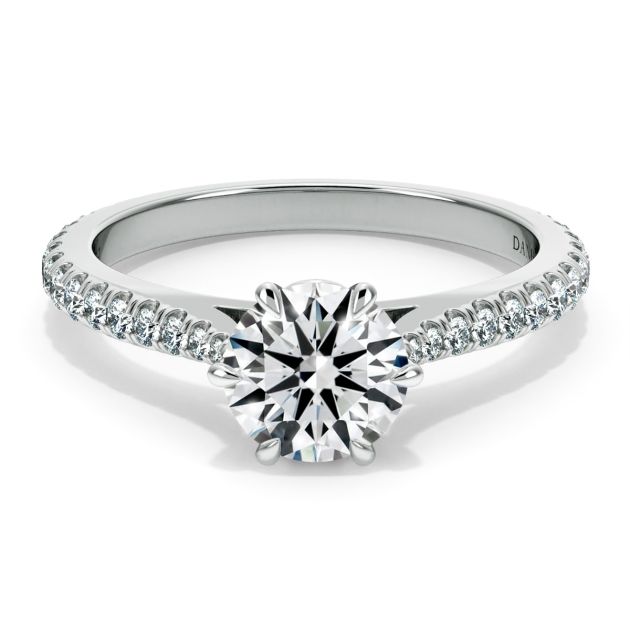 Danhov Classico Simple Engagement Ring in 18k White Gold