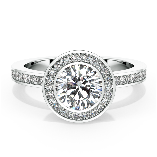 Danhov Per Lei Engagement Ring Set in 14k White Gold