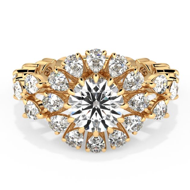 Danhov Classico Grand Diamond Engagement Ring in 18k Yellow Gold