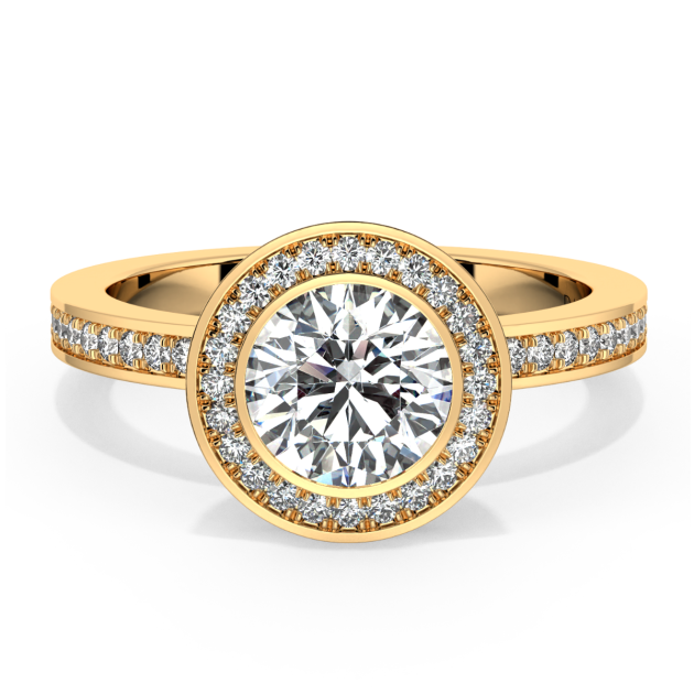 Danhov Per Lei Engagement Ring Set in 18k Yellow Gold