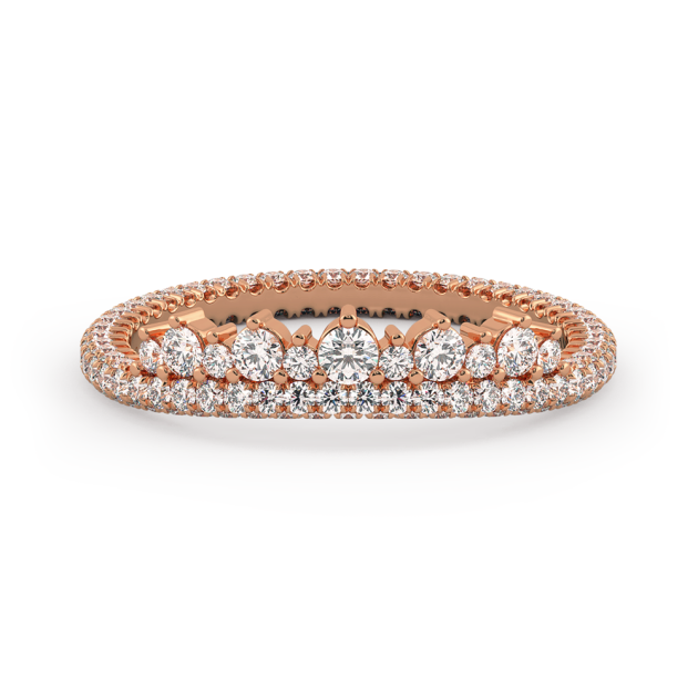 Norme De Danhov Diamond Wedding Band in 18k Rose Gold