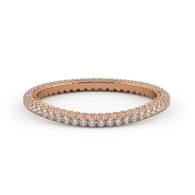 Norme De Danhov Diamond Wedding Band in 14k Rose Gold