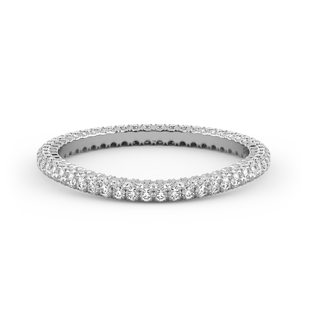 Norme De Danhov Diamond Wedding Band in 18k White Gold