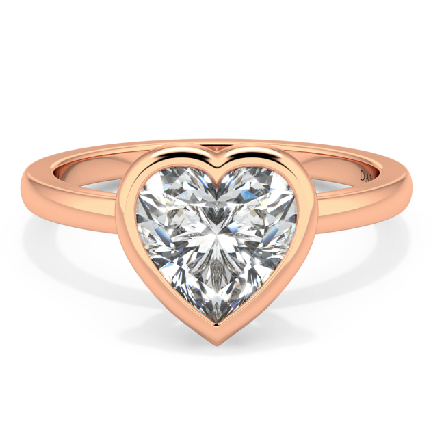 Norme de Danhov Heart Shape Wedding Band for Her 18k Rose Gold