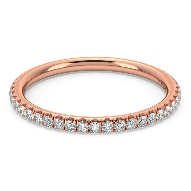 Norme de Danhov Diamond Wedding Band for Women in 14k Rose Gold