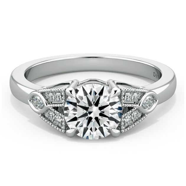 Norme de Danhov Estate Diamond Engagement Ring in 14k White 